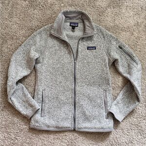 Patagonia Heathered Light Gray Full-Zip Fleece Jacket